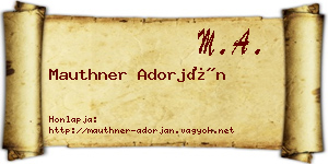 Mauthner Adorján névjegykártya